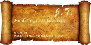 Jurányi Titánia névjegykártya